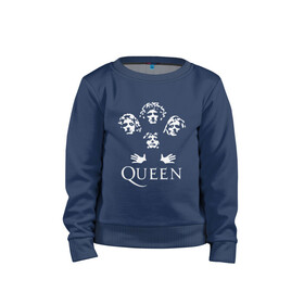 Детский свитшот хлопок с принтом QUEEN (НА СПИНЕ) в городе Новоалтайск, 100% хлопок | круглый вырез горловины, эластичные манжеты, пояс и воротник | queen | rock | we will rock you | брайан мэи | группа queen | группа квин | джон дикон | квин | королева | король | роджер тейлор | рок | фредди меркьюри