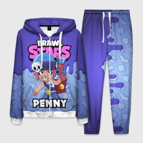 Мужской костюм 3D с принтом BRAWL STARS PENNY в городе Новоалтайск, 100% полиэстер | Манжеты и пояс оформлены тканевой резинкой, двухслойный капюшон со шнурком для регулировки, карманы спереди | brawl stars | brawl stars penny | brawler | penny | бравл старз | бравлер | игры | пенни