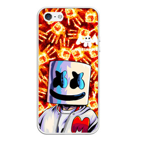 Чехол для iPhone 5/5S матовый с принтом MARSHMELLO в городе Новоалтайск, Силикон | Область печати: задняя сторона чехла, без боковых панелей | fire | marshmello | music | дым | зефир | зефирка | лого | лого marshmello | лого маршмеллоу | логотип | логотип marshmello | логотип маршмеллоу | маршиеллоу | маска | музыка | музыкант | огненная рука