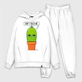 Мужской костюм хлопок OVERSIZE с принтом Dont Touch Me в городе Новоалтайск,  |  | art | cactus | drawing | inscription | phrase | pot | арт | горшок | кактус | надпись | рисунок | фраза