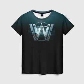 Женская футболка 3D с принтом Westworld Logo в городе Новоалтайск, 100% полиэфир ( синтетическое хлопкоподобное полотно) | прямой крой, круглый вырез горловины, длина до линии бедер | vdosadir | westworld | джонатан нолан | западный мир | лиза джой | мир дикого запада