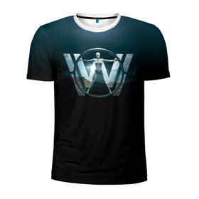 Мужская футболка 3D спортивная с принтом Westworld Logo в городе Новоалтайск, 100% полиэстер с улучшенными характеристиками | приталенный силуэт, круглая горловина, широкие плечи, сужается к линии бедра | vdosadir | westworld | джонатан нолан | западный мир | лиза джой | мир дикого запада
