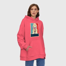 Худи SuperOversize хлопок с принтом Мицури Канроджи в городе Новоалтайск, 70% хлопок, 30% полиэстер, мягкий начес внутри | карман-кенгуру, эластичная резинка на манжетах и по нижней кромке, двухслойный капюшон
 | аниме | клинок рассекающий демонов | мицури канроджи