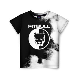 Детская футболка 3D с принтом Pitbull в городе Новоалтайск, 100% гипоаллергенный полиэфир | прямой крой, круглый вырез горловины, длина до линии бедер, чуть спущенное плечо, ткань немного тянется | Тематика изображения на принте: american | pit bull | pitbul | pitbull | syndicate | te | агрессия | американский | апбт | башка | бошка | взгляд | голова | животное | зверь | злой | надпись | пит буль | питбул | питбуль | питбультерьер | псина | собака