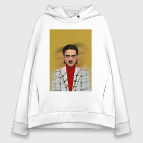Женское худи Oversize хлопок с принтом Little Big Banana Man в городе Новоалтайск, френч-терри — 70% хлопок, 30% полиэстер. Мягкий теплый начес внутри —100% хлопок | боковые карманы, эластичные манжеты и нижняя кромка, капюшон на магнитной кнопке | bananaman | eurovision | littlebig | евровидение | ильич | кликклак