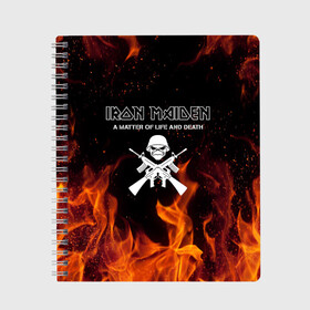 Тетрадь с принтом IRON MAIDEN в городе Новоалтайск, 100% бумага | 48 листов, плотность листов — 60 г/м2, плотность картонной обложки — 250 г/м2. Листы скреплены сбоку удобной пружинной спиралью. Уголки страниц и обложки скругленные. Цвет линий — светло-серый
 | iron maiden | адриан смит | брюс дикинсон | дэйв мюрреи | железная дева | нико макбрэйн | стив харрис | яник герс