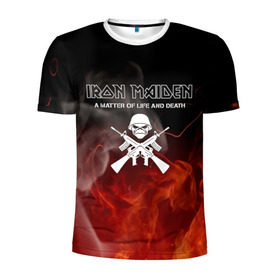 Мужская футболка 3D спортивная с принтом IRON MAIDEN в городе Новоалтайск, 100% полиэстер с улучшенными характеристиками | приталенный силуэт, круглая горловина, широкие плечи, сужается к линии бедра | iron maiden | адриан смит | брюс дикинсон | дэйв мюрреи | железная дева | нико макбрэйн | стив харрис | яник герс