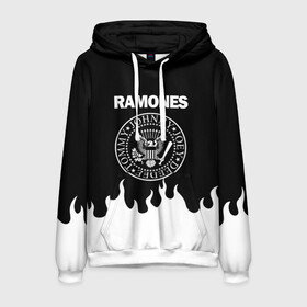 Мужская толстовка 3D с принтом RAMONES в городе Новоалтайск, 100% полиэстер | двухслойный капюшон со шнурком для регулировки, мягкие манжеты на рукавах и по низу толстовки, спереди карман-кенгуру с мягким внутренним слоем. | america | ramones | rock | usa | америка | джонни рамон | джоуи рамон | ди ди рамон | клем бурк | кристофер уорд | марки рамон | рамоунз | ричи рамон | рок | сша | томми рамон