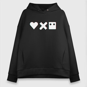 Женское худи Oversize хлопок с принтом LOVE DEATH ROBOTS GLITCH в городе Новоалтайск, френч-терри — 70% хлопок, 30% полиэстер. Мягкий теплый начес внутри —100% хлопок | боковые карманы, эластичные манжеты и нижняя кромка, капюшон на магнитной кнопке | death | fantastic | future | glitch | ldr | love | love death and robots | love death robots | netflix | robots | sci fi | будущее | лдр | любовь | нетфликс | роботы | фантастика