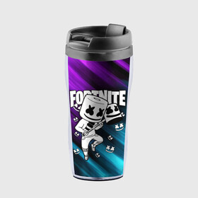 Термокружка-непроливайка с принтом FORTNITE X MARSHMELLO в городе Новоалтайск, внутренняя часть — пищевой пластик, наружная часть — прозрачный пластик, между ними — полиграфическая вставка с рисунком | объем — 350 мл, герметичная крышка | Тематика изображения на принте: fortnite | fortnite 2 | fortnite x | ikonik | marshmello | ninja | ninja streamer | иконик | маршмелло | ниндзя | фортнайт | фортнайт 2 | фортнайт глава 2