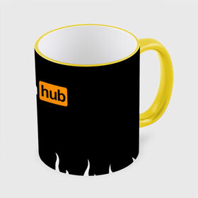 Кружка с полной запечаткой с принтом PORNHUB в городе Новоалтайск, керамика | ёмкость 330 мл | brand | brazzers | faketaxi | hub | mode | playboy | бразерс | бренд | мода | фейк такси