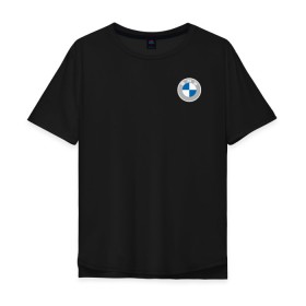 Мужская футболка хлопок Oversize с принтом BMW LOGO 2020 в городе Новоалтайск, 100% хлопок | свободный крой, круглый ворот, “спинка” длиннее передней части | bmw | bmw performance | m | motorsport | performance | бмв | бэха | моторспорт