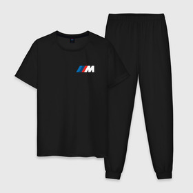 Мужская пижама хлопок с принтом BMW ///M LOGO 2020 в городе Новоалтайск, 100% хлопок | брюки и футболка прямого кроя, без карманов, на брюках мягкая резинка на поясе и по низу штанин
 | bmw | bmw motorsport | bmw performance | carbon | m | motorsport | performance | sport | бмв | карбон | моторспорт | спорт