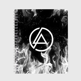 Тетрадь с принтом LINKIN PARK в городе Новоалтайск, 100% бумага | 48 листов, плотность листов — 60 г/м2, плотность картонной обложки — 250 г/м2. Листы скреплены сбоку удобной пружинной спиралью. Уголки страниц и обложки скругленные. Цвет линий — светло-серый
 | chester bennington | linkin park | mike shinoda | линкин парк