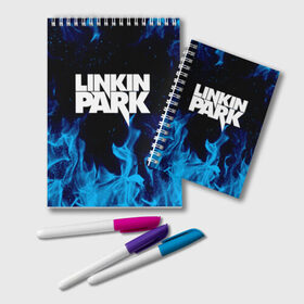 Блокнот с принтом LINKIN PARK в городе Новоалтайск, 100% бумага | 48 листов, плотность листов — 60 г/м2, плотность картонной обложки — 250 г/м2. Листы скреплены удобной пружинной спиралью. Цвет линий — светло-серый
 | Тематика изображения на принте: chester bennington | linkin park | mike shinoda | линкин парк