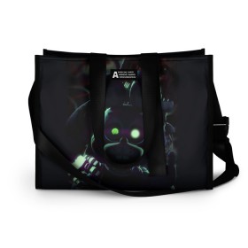 Сумка-шоппер 3D с принтом Five Nights At Freddys в городе Новоалтайск, 100% полиэстер | застегивается на металлическую кнопку; внутренний карман застегивается на молнию. Стенки укреплены специальным мягким материалом, чтобы защитить содержимое от несильных ударов
 | 5 ночей | 5 ночей с фредди | 5 ночей с фреди | five nights at freddys | foxy | аниматроники | игра | компьютерная игра | пять ночей с фредди | робот | фокси | фредди | фреди | чика