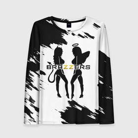 Женский лонгслив 3D с принтом Brazzers в городе Новоалтайск, 100% полиэстер | длинные рукава, круглый вырез горловины, полуприлегающий силуэт | brazzers | ананизм | бразерс | браззерс | братья | звезда | мостурба | надпись | прикол | проно хуб | сайт | с