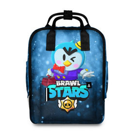 Женский рюкзак 3D с принтом BRAWL STARS MR.P в городе Новоалтайск, 100% полиэстер | лямки с регулируемой длиной, сверху ручки, чтобы рюкзак нести как сумку. Основное отделение закрывается на молнию, как и внешний карман. Внутри два дополнительных кармана, один из которых закрывается на молнию. По бокам два дополнительных кармашка, куда поместится маленькая бутылочка
 | 8 bit | 8 бит | bibi | brawl stars | crow | el brown | leon | leon shark | max | mr.p | sally leon | shark | stars | virus | werewolf | акула | биби | вирус | ворон | леон | оборотень | пингвин