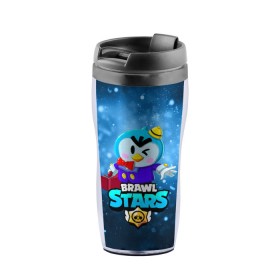 Термокружка-непроливайка с принтом BRAWL STARS MR.P в городе Новоалтайск, внутренняя часть — пищевой пластик, наружная часть — прозрачный пластик, между ними — полиграфическая вставка с рисунком | объем — 350 мл, герметичная крышка | 8 bit | 8 бит | bibi | brawl stars | crow | el brown | leon | leon shark | max | mr.p | sally leon | shark | stars | virus | werewolf | акула | биби | вирус | ворон | леон | оборотень | пингвин