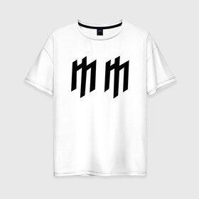 Женская футболка хлопок Oversize с принтом Marilyn Manson в городе Новоалтайск, 100% хлопок | свободный крой, круглый ворот, спущенный рукав, длина до линии бедер
 | hugh warner | marilyn manson | rock | глэм рок | гот | индастриал метал | индастриал рок | музыка | мэрилин мэнсон | рок | фрик | хард рок | шок рок