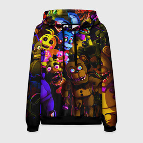 Мужская толстовка 3D с принтом Five Nights At Freddys в городе Новоалтайск, 100% полиэстер | двухслойный капюшон со шнурком для регулировки, мягкие манжеты на рукавах и по низу толстовки, спереди карман-кенгуру с мягким внутренним слоем. | 5 ночей | 5 ночей с фредди | 5 ночей с фреди | five nights at freddys | fnaf | foxy | аниматроники | игра | компьютерная игра | пять ночей с фредди | фокси | фредди | фреди | чика