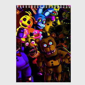 Скетчбук с принтом Five Nights At Freddys в городе Новоалтайск, 100% бумага
 | 48 листов, плотность листов — 100 г/м2, плотность картонной обложки — 250 г/м2. Листы скреплены сверху удобной пружинной спиралью | 5 ночей | 5 ночей с фредди | 5 ночей с фреди | five nights at freddys | fnaf | foxy | аниматроники | игра | компьютерная игра | пять ночей с фредди | фокси | фредди | фреди | чика