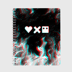 Тетрадь с принтом LOVE DEATH ROBOTS (LDR) в городе Новоалтайск, 100% бумага | 48 листов, плотность листов — 60 г/м2, плотность картонной обложки — 250 г/м2. Листы скреплены сбоку удобной пружинной спиралью. Уголки страниц и обложки скругленные. Цвет линий — светло-серый
 | Тематика изображения на принте: death | fantastic | future | ldr | love | love death and robots | love death robots | netflix | robots | sci fi | будущее | лдр | любовь | нетфликс | роботы | фантастика