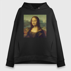 Женское худи Oversize хлопок с принтом Mona Lisa pixels в городе Новоалтайск, френч-терри — 70% хлопок, 30% полиэстер. Мягкий теплый начес внутри —100% хлопок | боковые карманы, эластичные манжеты и нижняя кромка, капюшон на магнитной кнопке | mona lisa | pixels | искусство | картина | мона лиза | пиксели