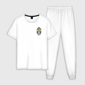Мужская пижама хлопок с принтом JUVENTUS в городе Новоалтайск, 100% хлопок | брюки и футболка прямого кроя, без карманов, на брюках мягкая резинка на поясе и по низу штанин
 | cr7 | fc juventus | football | juve | juventus | ronaldo | sport | роналдо | спорт | футбол | ювентус