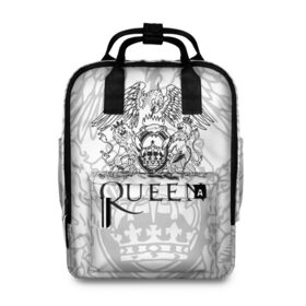 Женский рюкзак 3D с принтом QUEEN в городе Новоалтайск, 100% полиэстер | лямки с регулируемой длиной, сверху ручки, чтобы рюкзак нести как сумку. Основное отделение закрывается на молнию, как и внешний карман. Внутри два дополнительных кармана, один из которых закрывается на молнию. По бокам два дополнительных кармашка, куда поместится маленькая бутылочка
 | queen | rock | we will rock you | брайан мэи | группа queen | группа квин | джон дикон | квин | королева | король | роджер тейлор | рок | фредди меркьюри