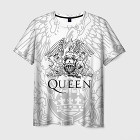 Мужская футболка 3D с принтом QUEEN в городе Новоалтайск, 100% полиэфир | прямой крой, круглый вырез горловины, длина до линии бедер | queen | rock | we will rock you | брайан мэи | группа queen | группа квин | джон дикон | квин | королева | король | роджер тейлор | рок | фредди меркьюри