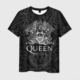 Мужская футболка 3D с принтом QUEEN в городе Новоалтайск, 100% полиэфир | прямой крой, круглый вырез горловины, длина до линии бедер | queen | rock | we will rock you | брайан мэи | группа queen | группа квин | джон дикон | квин | королева | король | роджер тейлор | рок | фредди меркьюри