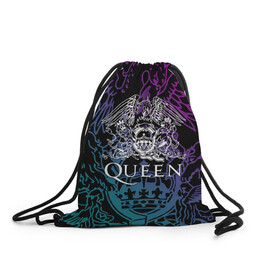 Рюкзак-мешок 3D с принтом QUEEN в городе Новоалтайск, 100% полиэстер | плотность ткани — 200 г/м2, размер — 35 х 45 см; лямки — толстые шнурки, застежка на шнуровке, без карманов и подкладки | queen | rock | we will rock you | брайан мэи | группа queen | группа квин | джон дикон | квин | королева | король | роджер тейлор | рок | фредди меркьюри