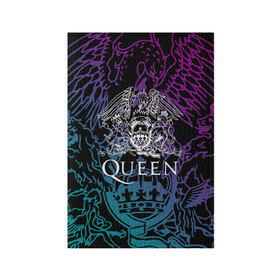 Обложка для паспорта матовая кожа с принтом QUEEN в городе Новоалтайск, натуральная матовая кожа | размер 19,3 х 13,7 см; прозрачные пластиковые крепления | Тематика изображения на принте: queen | rock | we will rock you | брайан мэи | группа queen | группа квин | джон дикон | квин | королева | король | роджер тейлор | рок | фредди меркьюри