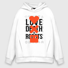Мужское худи Oversize хлопок с принтом LOVE DEATH ROBOTS (LDR) в городе Новоалтайск, френч-терри — 70% хлопок, 30% полиэстер. Мягкий теплый начес внутри —100% хлопок | боковые карманы, эластичные манжеты и нижняя кромка, капюшон на магнитной кнопке | death | fantastic | future | ldr | love | love death and robots | love death robots | netflix | robots | sci fi | будущее | лдр | любовь | нетфликс | роботы | фантастика