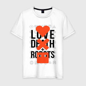 Мужская футболка хлопок с принтом LOVE DEATH ROBOTS (LDR) в городе Новоалтайск, 100% хлопок | прямой крой, круглый вырез горловины, длина до линии бедер, слегка спущенное плечо. | death | fantastic | future | ldr | love | love death and robots | love death robots | netflix | robots | sci fi | будущее | лдр | любовь | нетфликс | роботы | фантастика