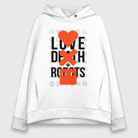 Женское худи Oversize хлопок с принтом LOVE DEATH ROBOTS (LDR) в городе Новоалтайск, френч-терри — 70% хлопок, 30% полиэстер. Мягкий теплый начес внутри —100% хлопок | боковые карманы, эластичные манжеты и нижняя кромка, капюшон на магнитной кнопке | death | fantastic | future | ldr | love | love death and robots | love death robots | netflix | robots | sci fi | будущее | лдр | любовь | нетфликс | роботы | фантастика