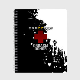 Тетрадь с принтом Brazzers orgasm donor в городе Новоалтайск, 100% бумага | 48 листов, плотность листов — 60 г/м2, плотность картонной обложки — 250 г/м2. Листы скреплены сбоку удобной пружинной спиралью. Уголки страниц и обложки скругленные. Цвет линий — светло-серый
 | brazzers | ананизм | бразерс | браззерс | братья | звезда | мостурба | надпись | прикол | проно хуб | сайт | с
