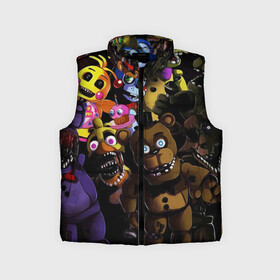 Детский жилет утепленный 3D с принтом Five Nights At Freddys в городе Новоалтайск,  |  | Тематика изображения на принте: 5 ночей | 5 ночей с фредди | 5 ночей с фреди | five nights at freddys | fnaf | foxy | аниматроники | игра | компьютерная игра | пять ночей с фредди | фокси | фредди | фреди | чика