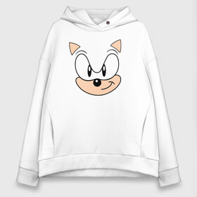 Женское худи Oversize хлопок с принтом Sonic лицо в городе Новоалтайск, френч-терри — 70% хлопок, 30% полиэстер. Мягкий теплый начес внутри —100% хлопок | боковые карманы, эластичные манжеты и нижняя кромка, капюшон на магнитной кнопке | 16бит | 8бит | cinema | dendy | hedgehog | movie | sega | sonic | the | денди | джим керри | ёжик | игра | кино | кэрри | лицо | мордочка | сега | соник | соник в кино | фильм