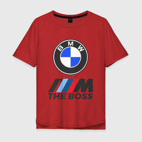 Мужская футболка хлопок Oversize с принтом BMW BOSS | БМВ БОСС в городе Новоалтайск, 100% хлопок | свободный крой, круглый ворот, “спинка” длиннее передней части | bmw | bmw performance | m | motorsport | performance | бмв | бэха | моторспорт