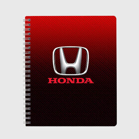 Тетрадь с принтом HONDA в городе Новоалтайск, 100% бумага | 48 листов, плотность листов — 60 г/м2, плотность картонной обложки — 250 г/м2. Листы скреплены сбоку удобной пружинной спиралью. Уголки страниц и обложки скругленные. Цвет линий — светло-серый
 | Тематика изображения на принте: 2020 | accord | auto | civic | honda | sport | авто | автомобиль | автомобильные | аккорд | акорд | бренд | марка | машины | спорт | хонда | цивик