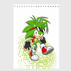 Скетчбук с принтом Sonic в городе Новоалтайск, 100% бумага
 | 48 листов, плотность листов — 100 г/м2, плотность картонной обложки — 250 г/м2. Листы скреплены сверху удобной пружинной спиралью | sega | sonic | видеоигры | синий ёж | соник | супер ёж