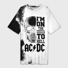 Платье-футболка 3D с принтом Im on the highway to hell AC DC в городе Новоалтайск,  |  | ac dc | acdc | acdc ас дс | angus | back in black | highway to hell | mckinn | австралийская | ангус янг | ас дс | асдс | блюз | в форме | гитара | группа | дым | крис слэйд | метал | молния | музыка | певец | рок | рок н ролл | стиви янг