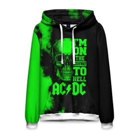 Мужская толстовка 3D с принтом Im on the highway to hell AC/DC в городе Новоалтайск, 100% полиэстер | двухслойный капюшон со шнурком для регулировки, мягкие манжеты на рукавах и по низу толстовки, спереди карман-кенгуру с мягким внутренним слоем. | ac dc | acdc | acdc ас дс | angus | back in black | highway to hell | mckinn | австралийская | ангус янг | ас дс | асдс | блюз | в форме | гитара | группа | дым | крис слэйд | метал | молния | музыка | певец | рок | рок н ролл | стиви янг