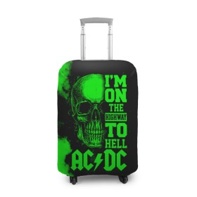 Чехол для чемодана 3D с принтом Im on the highway to hell AC/DC в городе Новоалтайск, 86% полиэфир, 14% спандекс | двустороннее нанесение принта, прорези для ручек и колес | ac dc | acdc | acdc ас дс | angus | back in black | highway to hell | mckinn | австралийская | ангус янг | ас дс | асдс | блюз | в форме | гитара | группа | дым | крис слэйд | метал | молния | музыка | певец | рок | рок н ролл | стиви янг