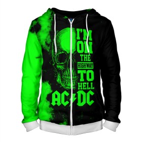 Мужская толстовка 3D на молнии с принтом Im on the highway to hell AC/DC в городе Новоалтайск, 100% полиэстер | длина до линии бедра, манжеты и пояс оформлены мягкой тканевой резинкой, двухслойный капюшон со шнурком для регулировки, спереди молния, по бокам два кармана | ac dc | acdc | acdc ас дс | angus | back in black | highway to hell | mckinn | австралийская | ангус янг | ас дс | асдс | блюз | в форме | гитара | группа | дым | крис слэйд | метал | молния | музыка | певец | рок | рок н ролл | стиви янг