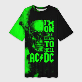 Платье-футболка 3D с принтом Im on the highway to hell AC DC в городе Новоалтайск,  |  | ac dc | acdc | acdc ас дс | angus | back in black | highway to hell | mckinn | австралийская | ангус янг | ас дс | асдс | блюз | в форме | гитара | группа | дым | крис слэйд | метал | молния | музыка | певец | рок | рок н ролл | стиви янг