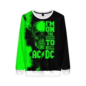 Женский свитшот 3D с принтом Im on the highway to hell AC/DC в городе Новоалтайск, 100% полиэстер с мягким внутренним слоем | круглый вырез горловины, мягкая резинка на манжетах и поясе, свободная посадка по фигуре | ac dc | acdc | acdc ас дс | angus | back in black | highway to hell | mckinn | австралийская | ангус янг | ас дс | асдс | блюз | в форме | гитара | группа | дым | крис слэйд | метал | молния | музыка | певец | рок | рок н ролл | стиви янг