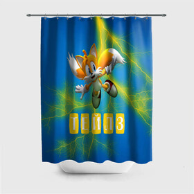 Штора 3D для ванной с принтом Sonic - Майлз Тейлз в городе Новоалтайск, 100% полиэстер | плотность материала — 100 г/м2. Стандартный размер — 146 см х 180 см. По верхнему краю — пластиковые люверсы для креплений. В комплекте 10 пластиковых колец | ежик | майлз | персонаж | соник | тейлз